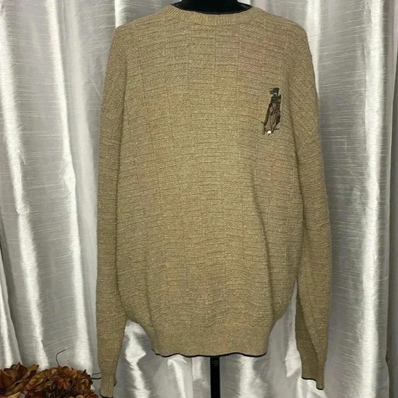 Fairway Sport Men’s Large Embroidered Textured Crewneck Long Sleeve Sweater - Picture 2 of 6